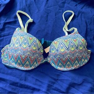 PINK Victoria Secret Neon Aztec Tribal Print Bra